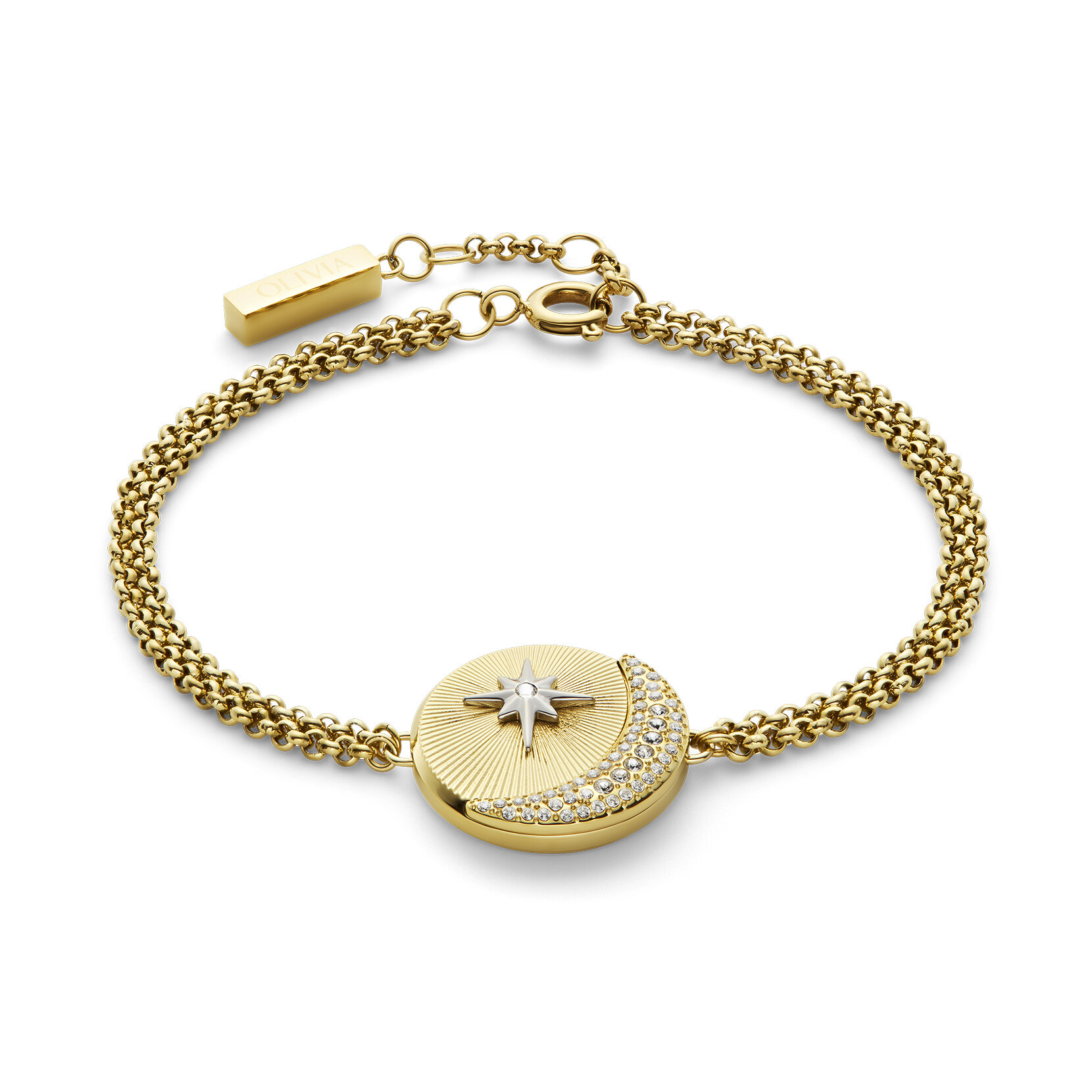 Celestial Star and Moon Gold Plated Bracelet
