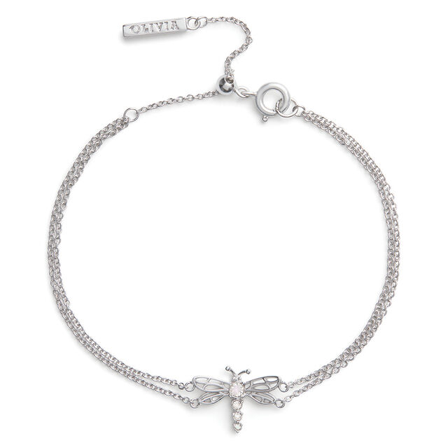 Dancing Dragonfly Chain Bracelet Silver
