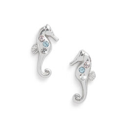 Seahorse Silver Sparkle Studs