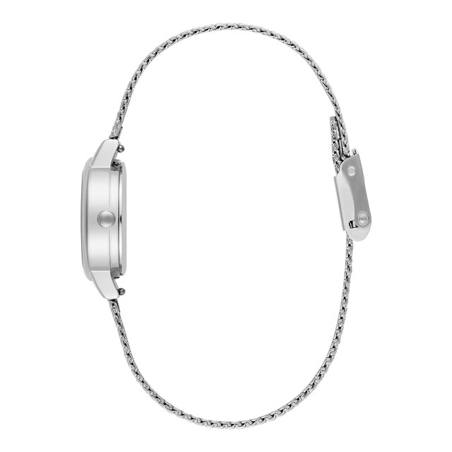 23mm Mini White & Silver Mesh Watch