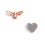 You Have My Heart Studs Grey & Rose Gold