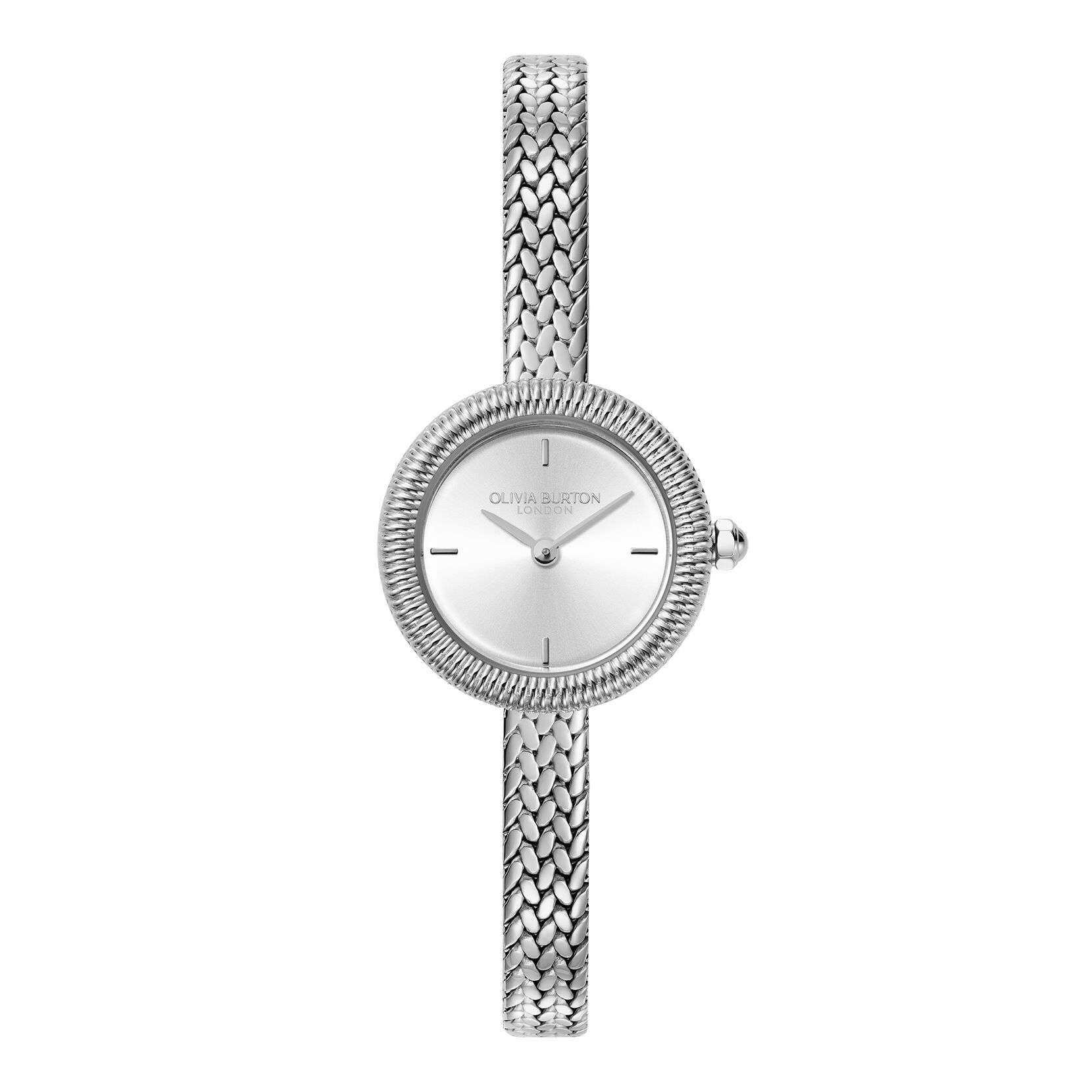 Classic 20mm Finery Silver Mesh Watch | Olivia Burton London