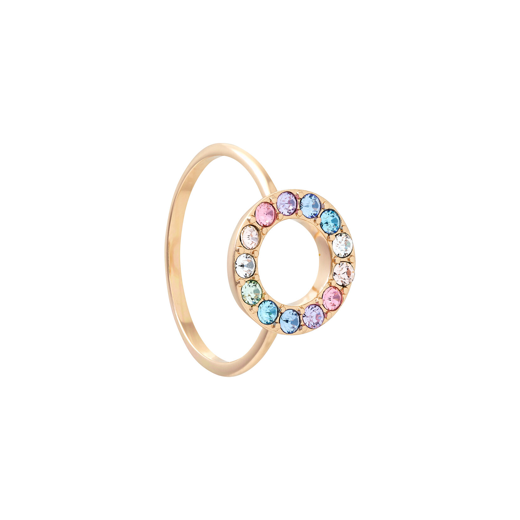 Gold Rainbow Halo Ring