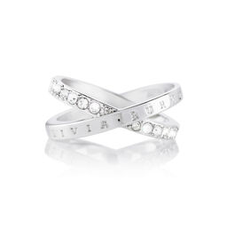 Bejewelled Interlink Ring Silver