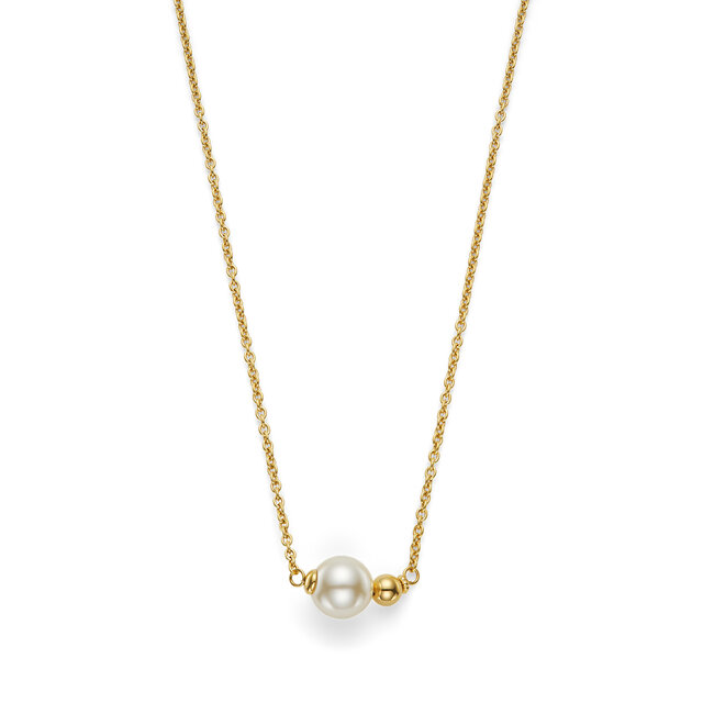 Modern Cream Pearl Gold Plated Necklace