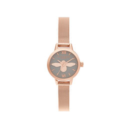 3D Bee, Gray Dial & Rose Gold Mesh