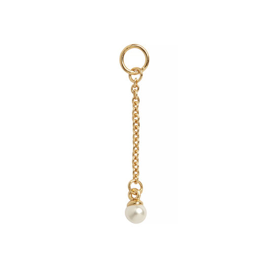 Pearl Drop Huggie Charm