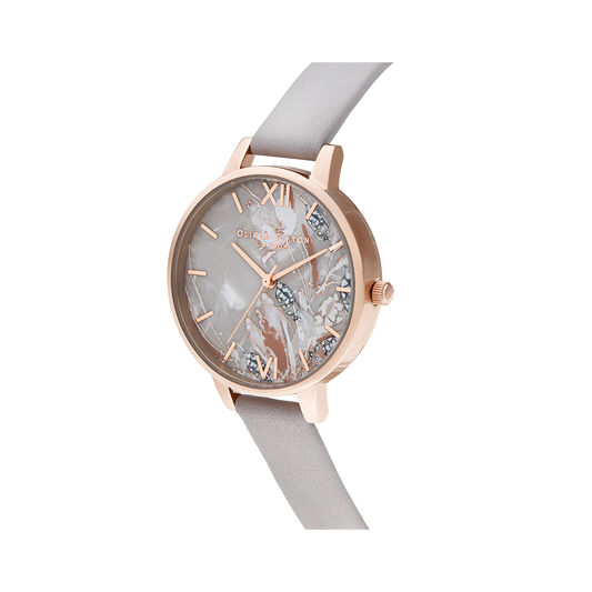 Abstract Florals Grey Lilac & Pale Rose Gold