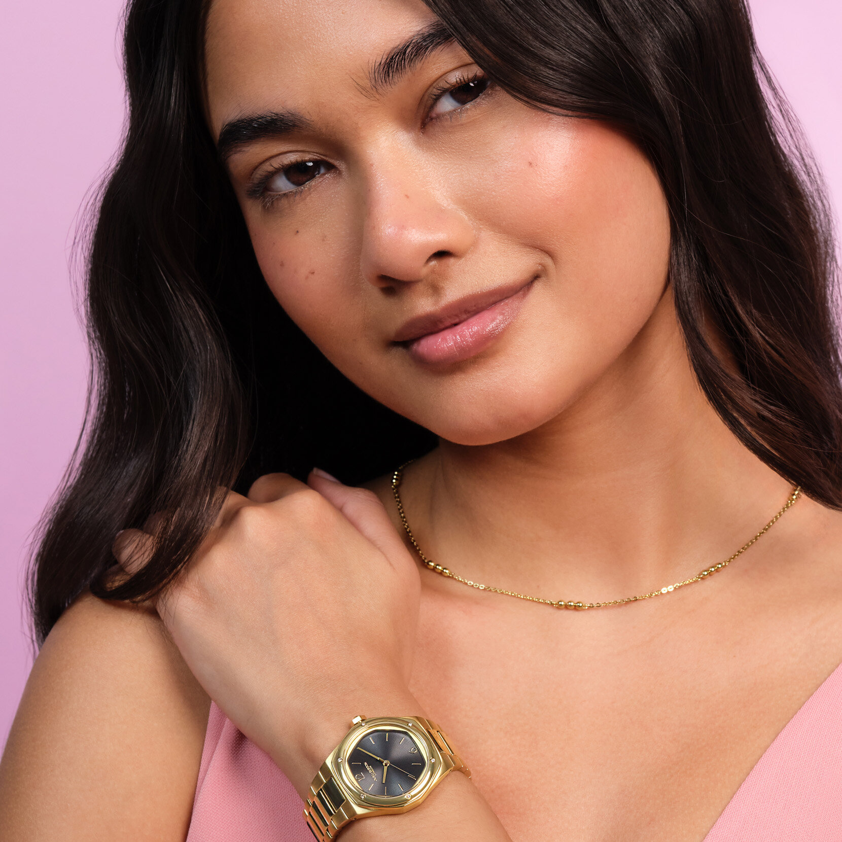 33mm Hexa Black & Gold Bracelet Watch