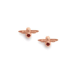 Celebration Stones Celebration Bee Studs Rose Gold & Garnet (January)