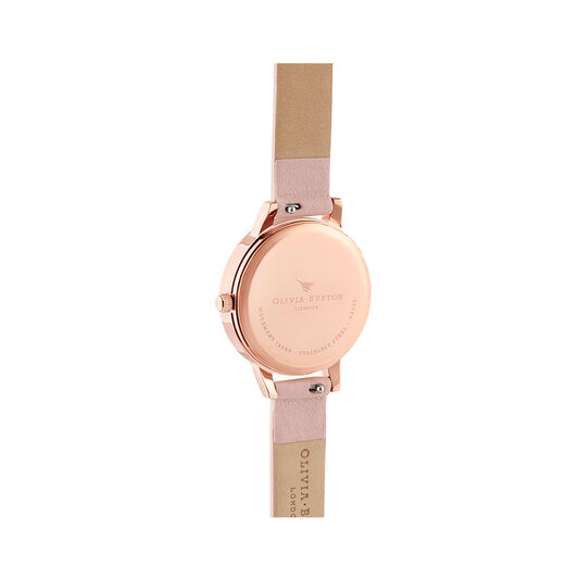 Sunlight Florals 30mm Rose Gold & Pink Leather Strap Watch