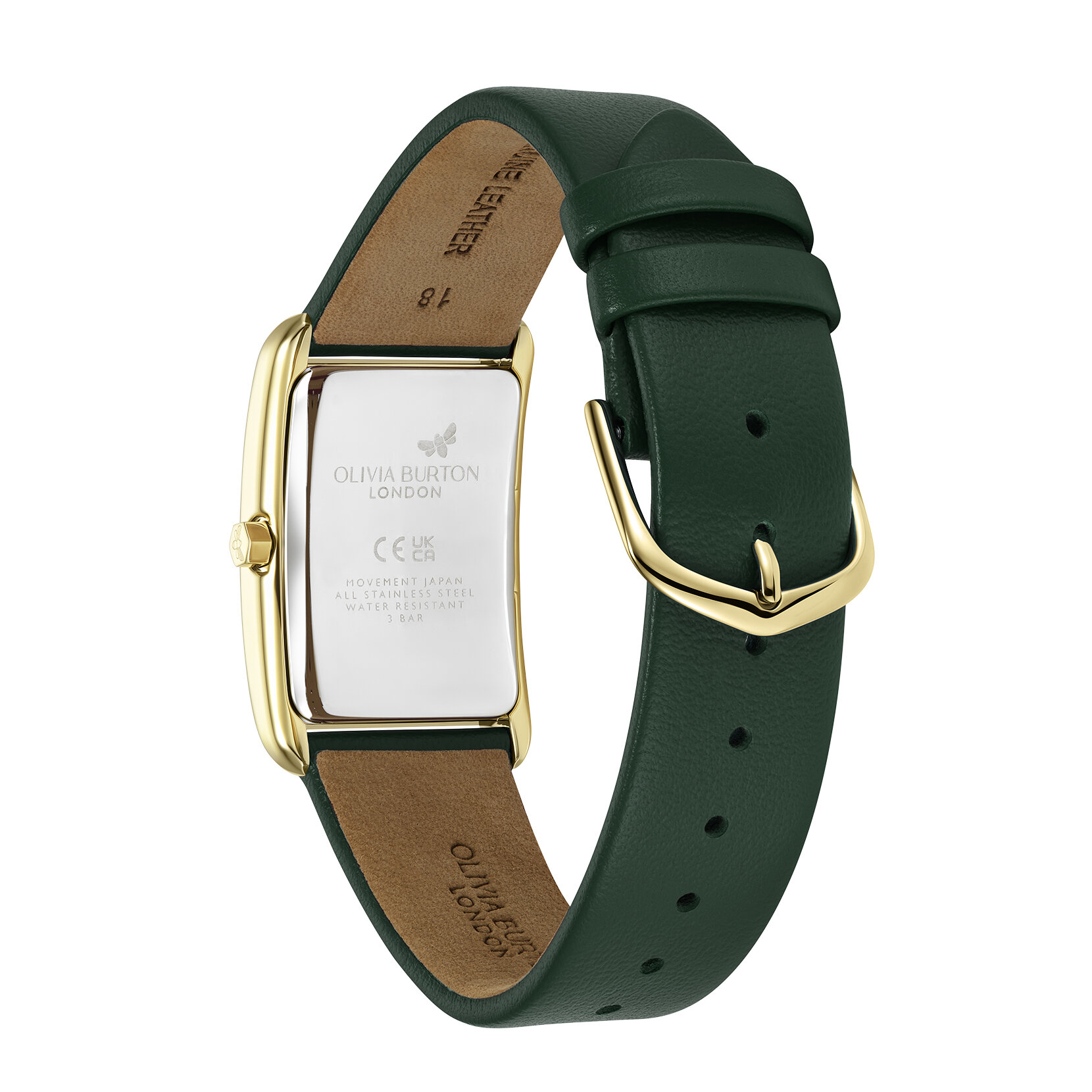 23mm Grove Gold & Forest Green Leather Strap Watch
