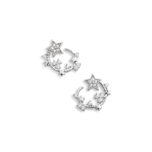 Celestial Swirl Hoops Silver