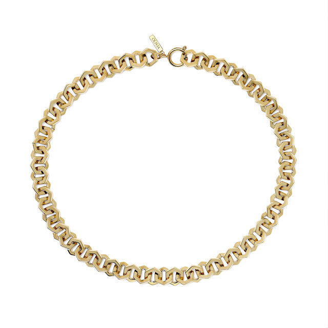 Honeycomb Gold Link Necklace