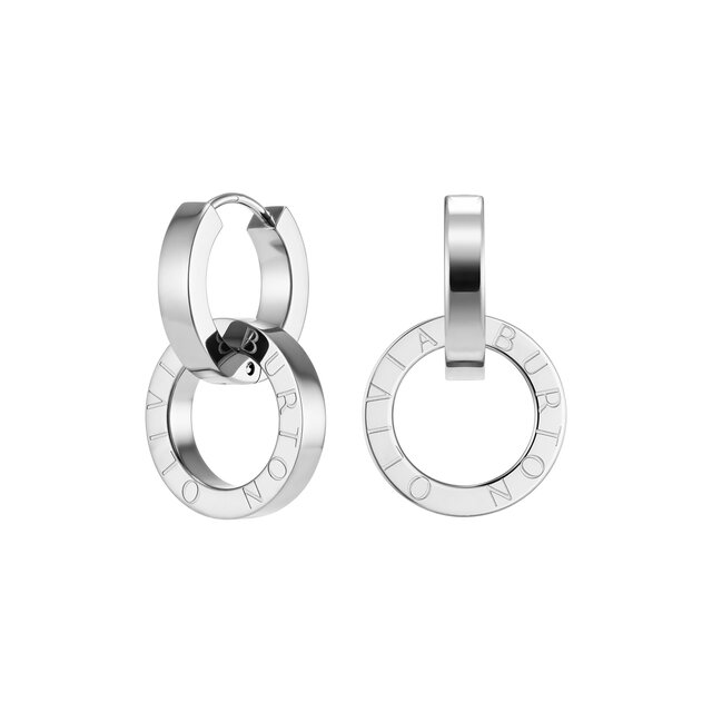 Honeycomb Toggle Silver Tone Hoop Earrings