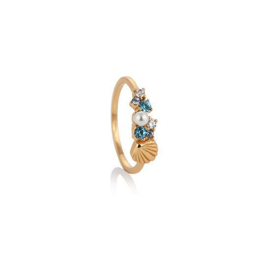 Under The Sea Shell Bubble Ring Gold S