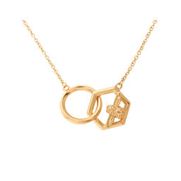  Honeycomb Bee Necklace Gold 