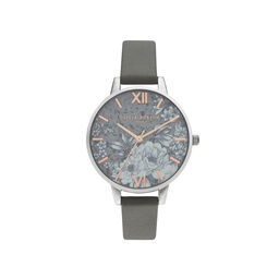 Terrazzo Florals Dark Gray & Silver