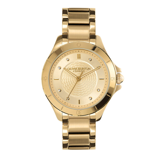 36mm Guilloche Champagne & Gold Bracelet Watch