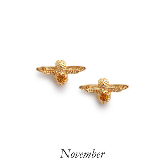 Celebration Bee Studs Gold & Citrine