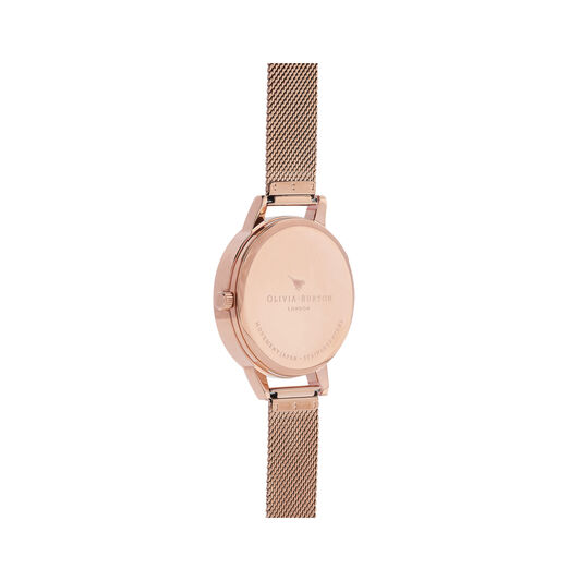 Watercolour Florals Gold Mesh Watch