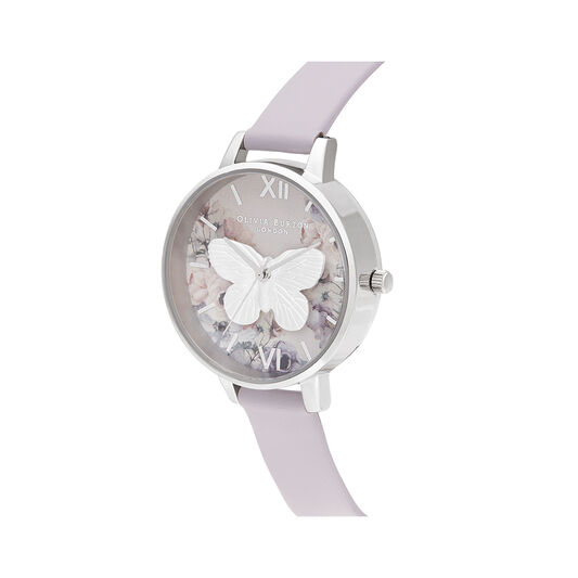 3D Butterly Parma Violet & Silver
