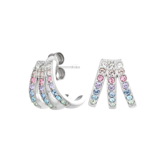 Rainbow Claw Earrings Silver
