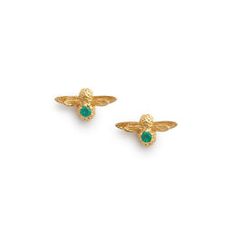 Celebration Stones Celebration Bee Studs Gold & Green Agate (May)