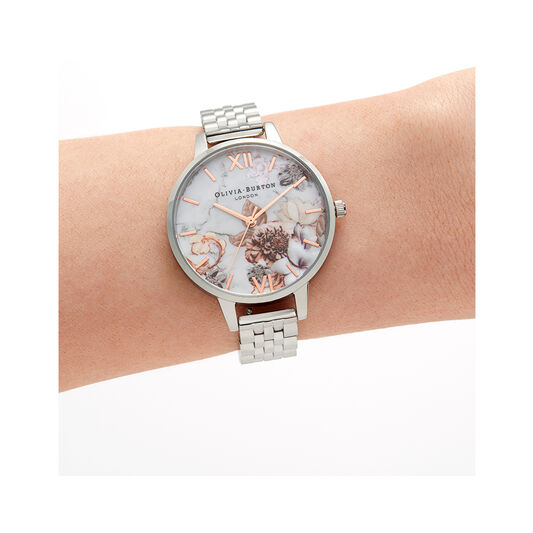 Marble Florals Rose Gold & Silver Bracelet