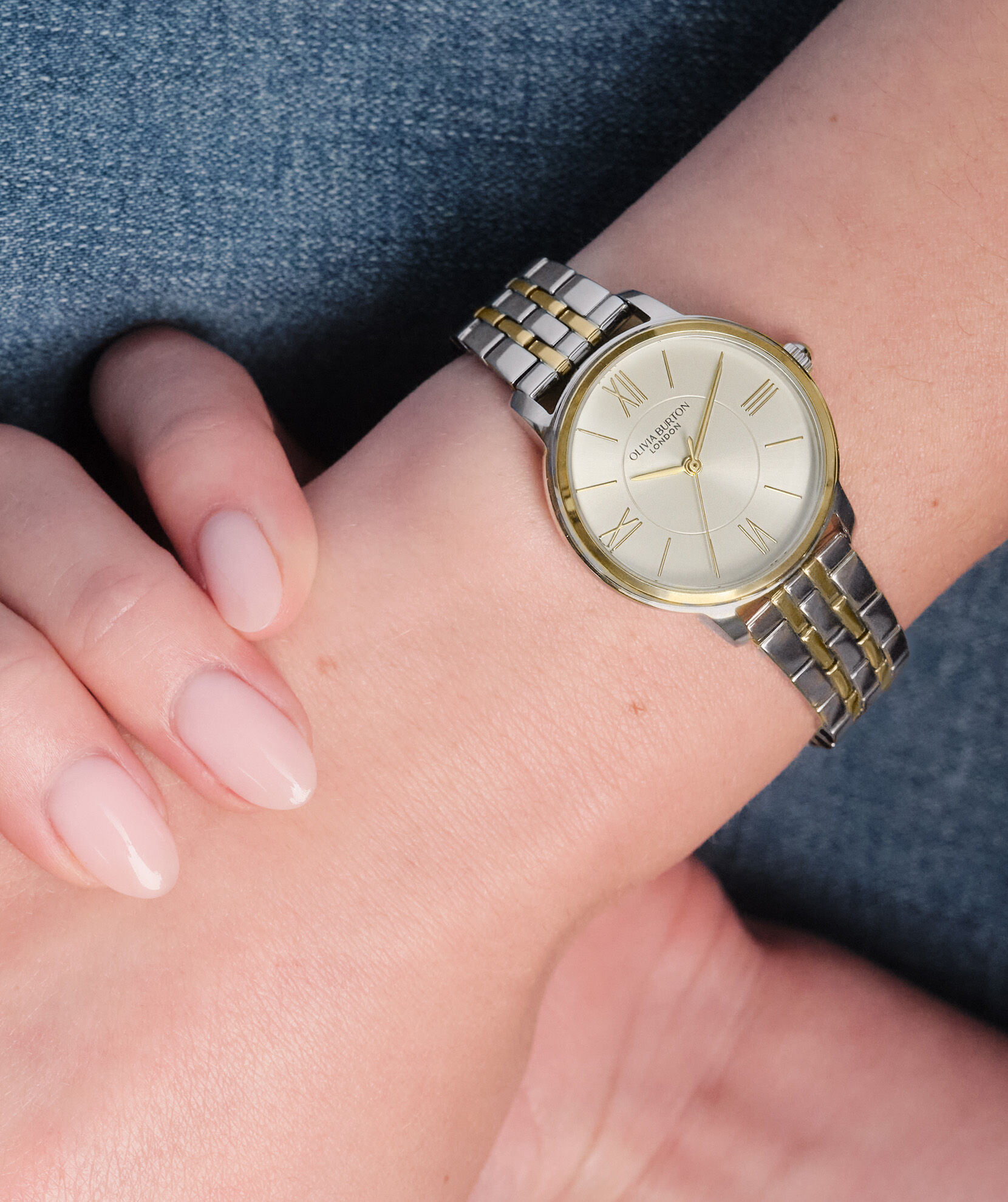 Classic 30mm Westbourne White & Two Tone Bracelet Watch | Olivia Classic 30mm Westbourne White & Two Tone Bracelet Watch | Olivia