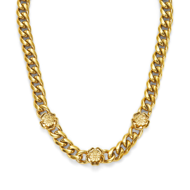Tudor Rose Gold Plated Link Chain Necklace