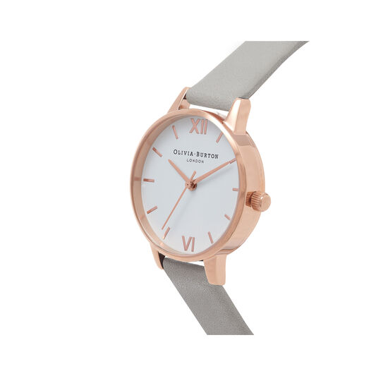 White Dial Grey & Rose Gold Watch