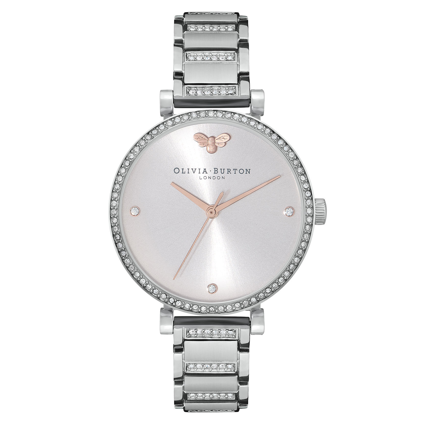 Olivia burton silver bee watch hot sale