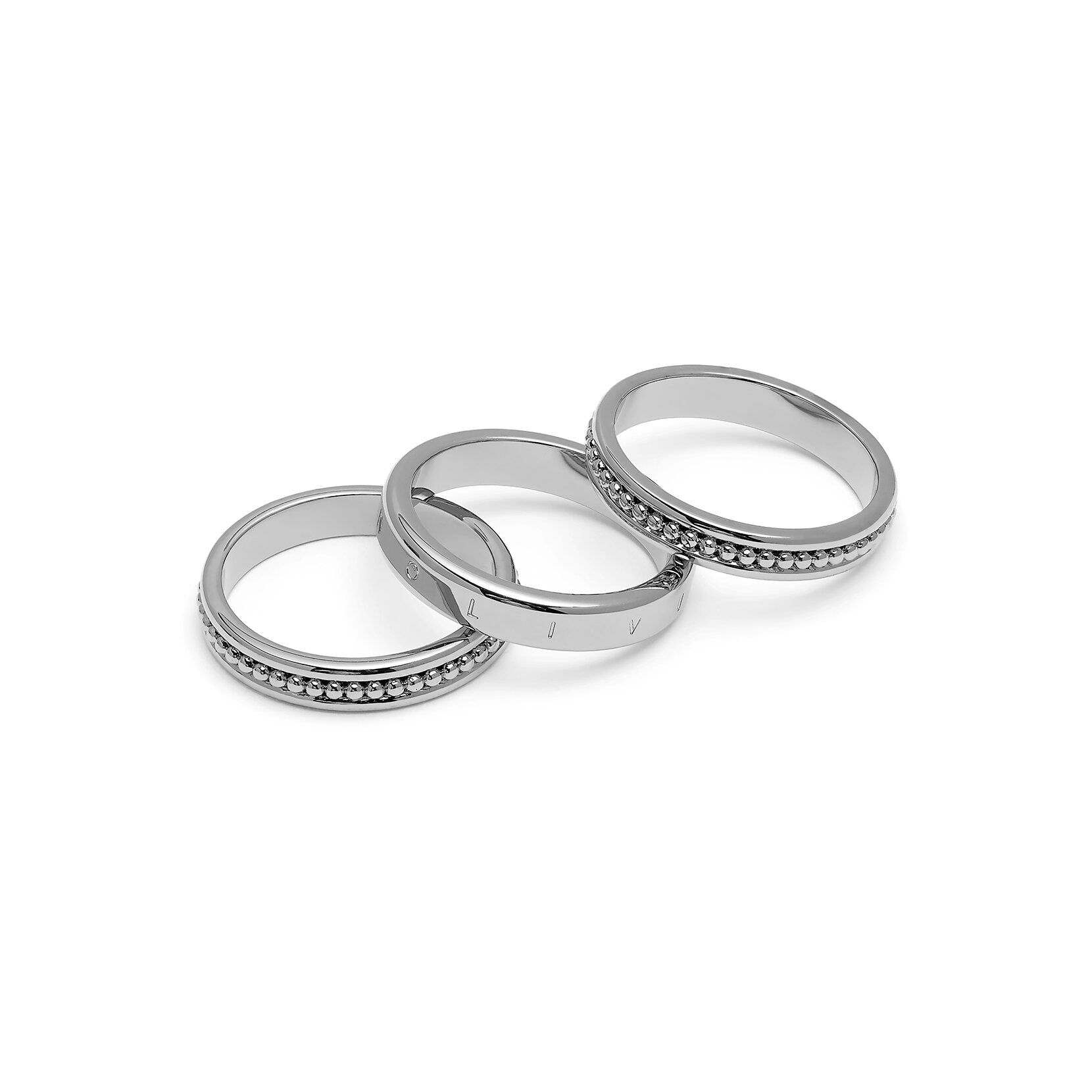 Ever Stacked Silver Tone Rings S
