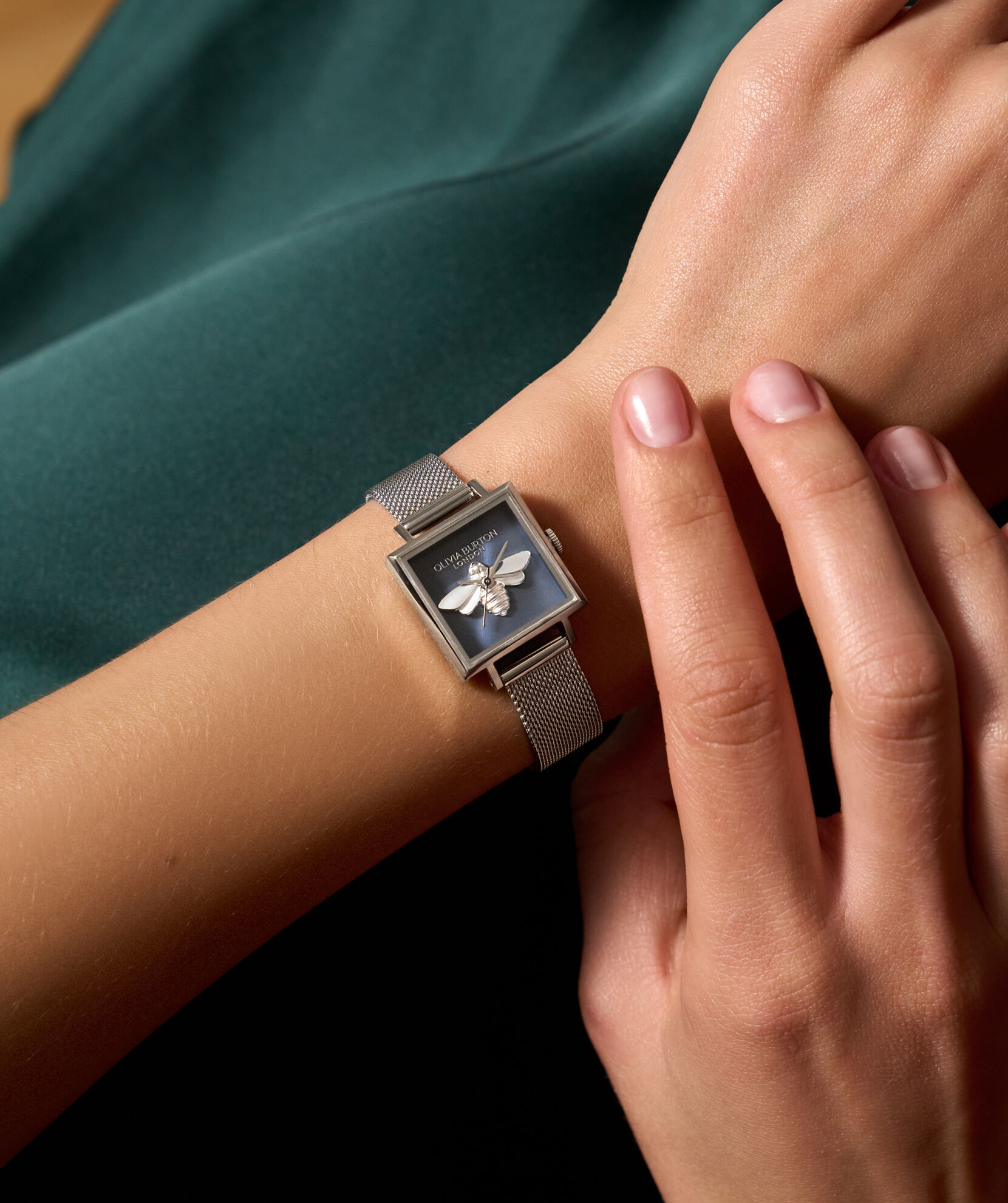 Olivia burton silver bee watch hot sale