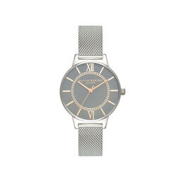 Wonderland Grey Dial Pale Rose Gold & Silver Mesh