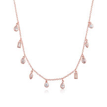 Rose Gold Crystal Charm Necklace