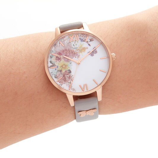 Enchanted Garden Demi gray Lilac & Rose Gold