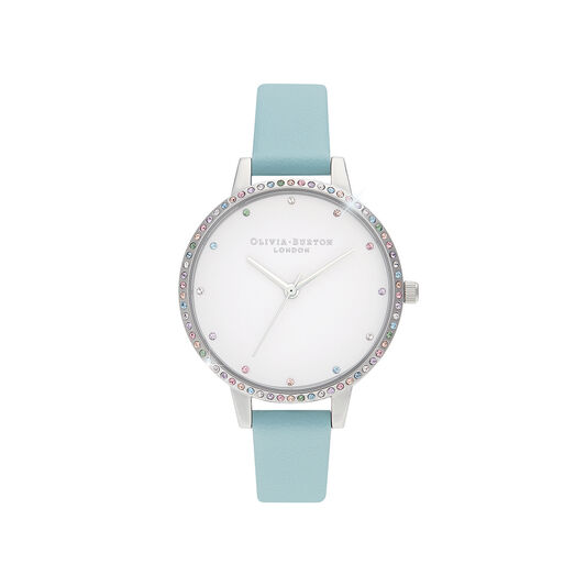 Rainbow Bezel, Turquoise & Silver