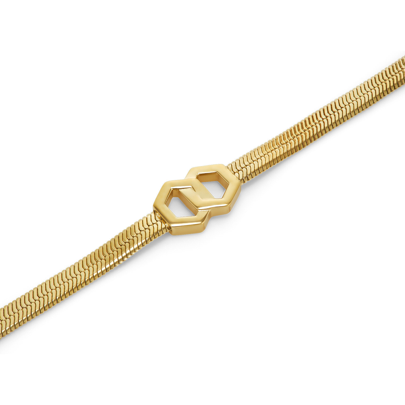Honeycomb Loop Gold Plated Bracelet