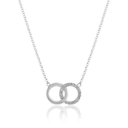 Classic Bejewelled Interlink Necklace Silver
