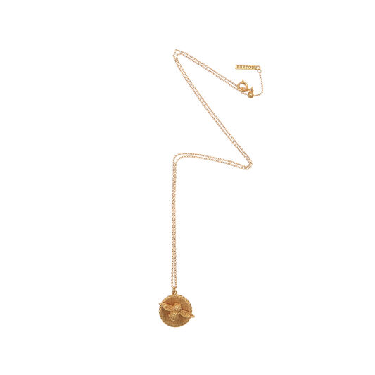 3D Bee & Coin Necklace Gold