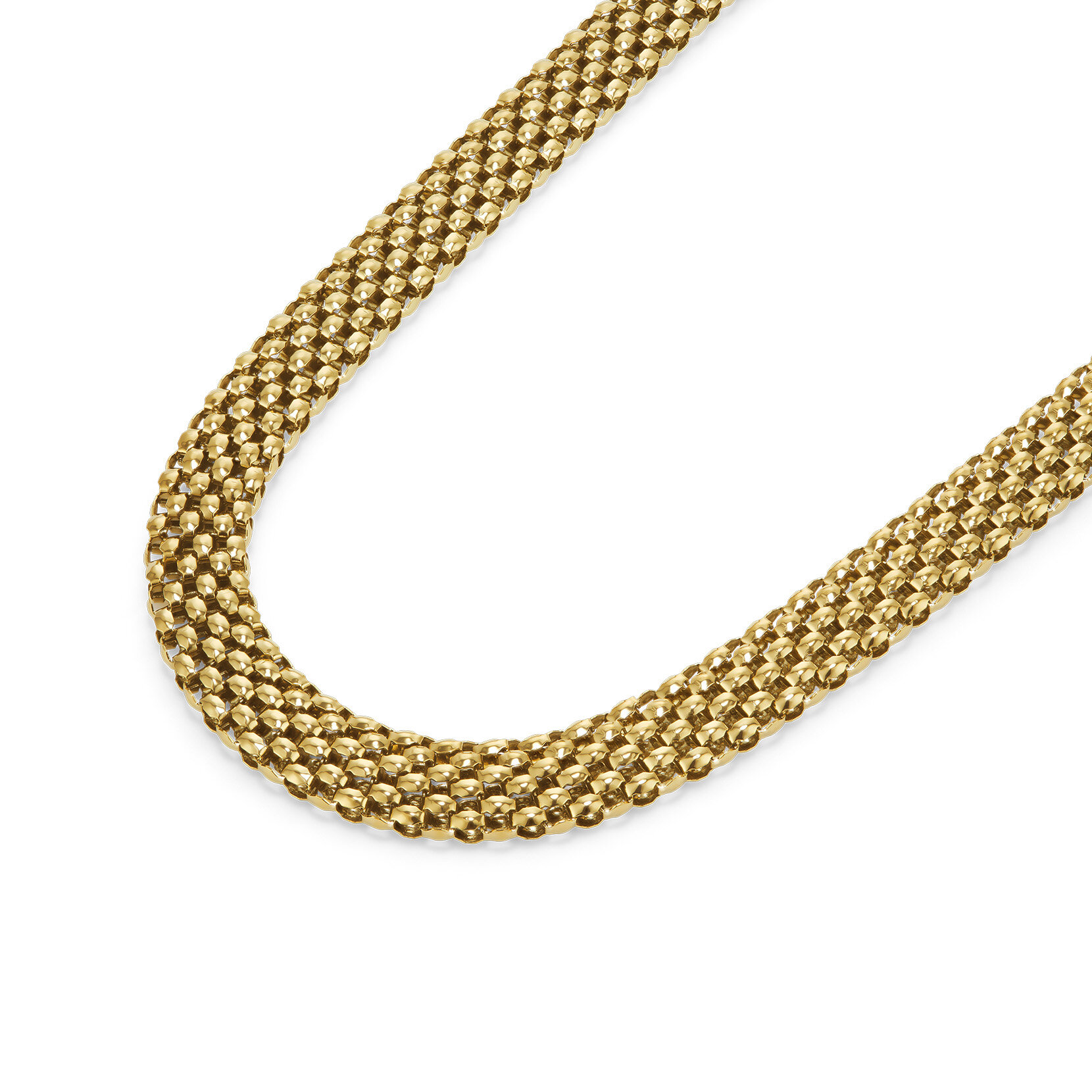Chequerboard Link Gold Plated Necklace