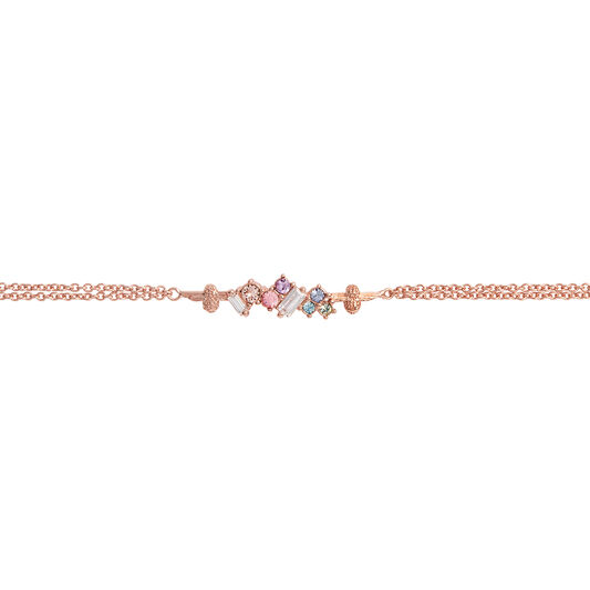 Rainbow Bee Chain Bracelet Rose Gold
