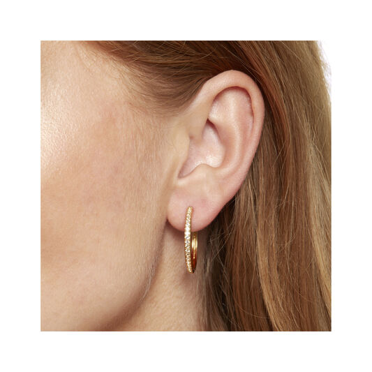 Hoop Earrings with White Topaz