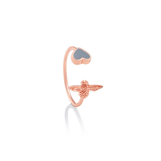 Love Bug Ring Grey & Rose Gold
