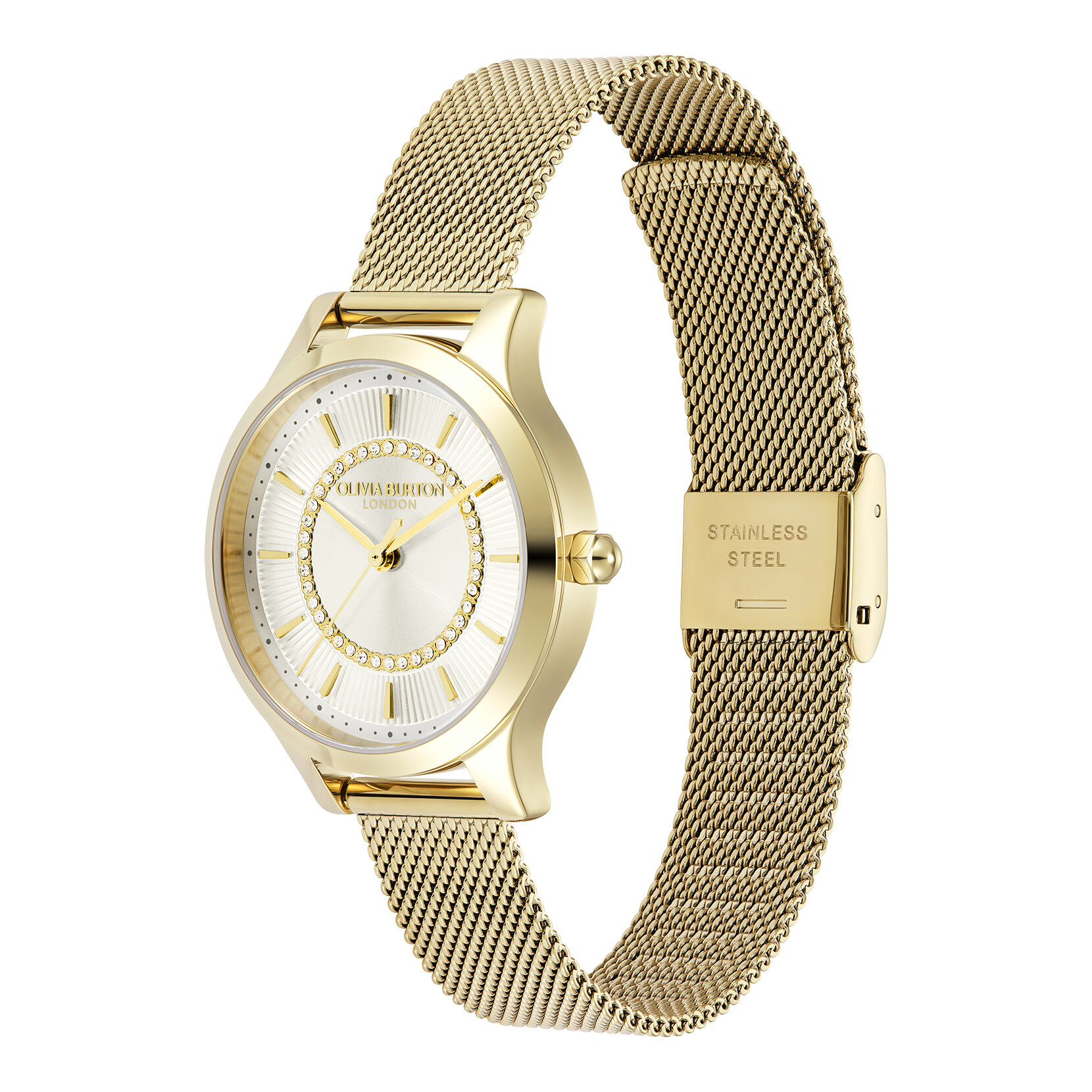 30mm Wonderlust Ivory & Gold Mesh Watch