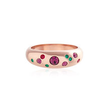Jewel Tone Rainbow Rose Gold Ring