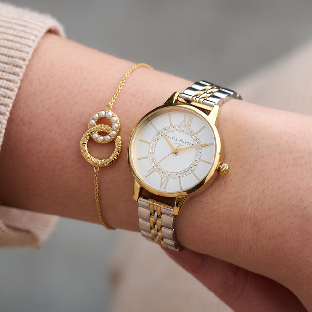 30mm Gold & Silver Bracelet Watch