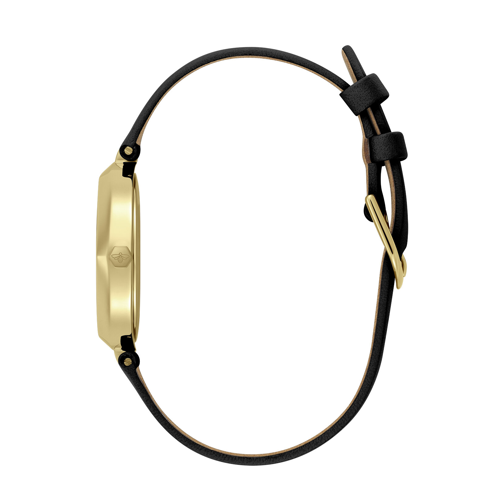 32mm Dimension T-Bar Gold & Black Leather Strap Watch